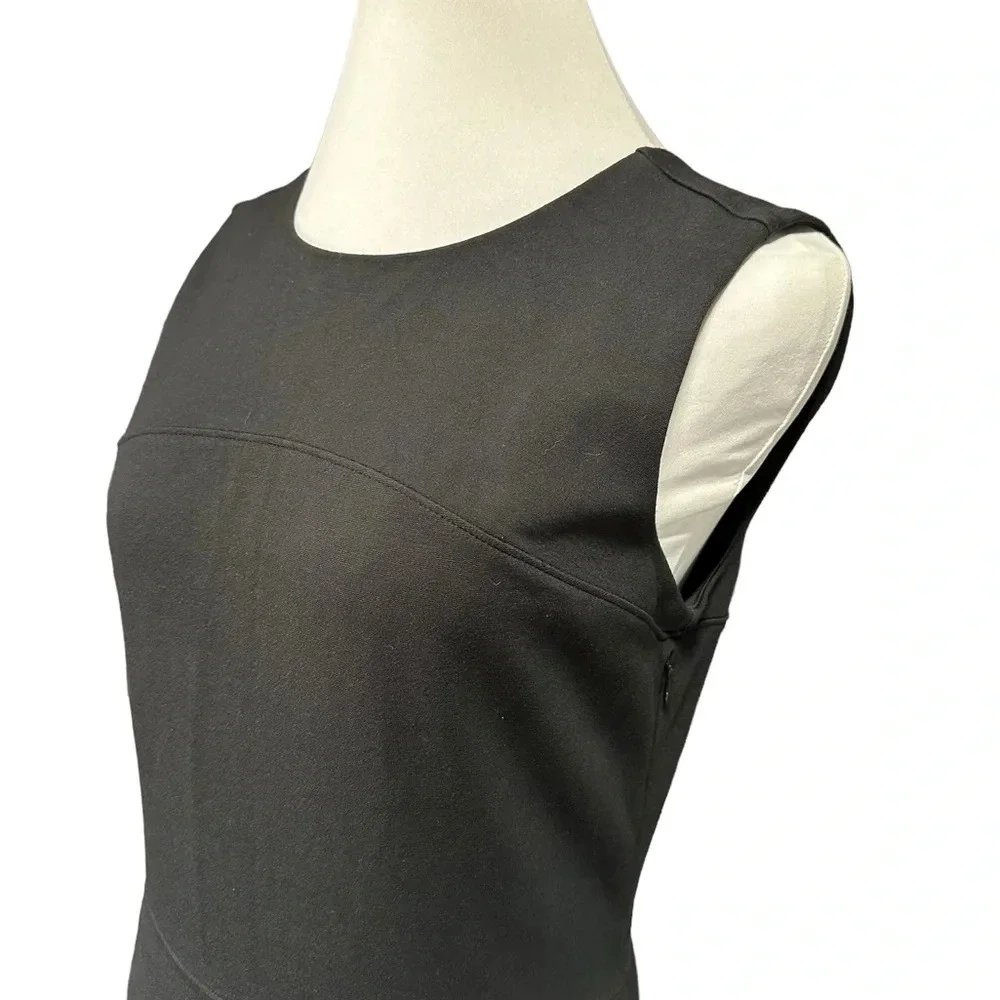 Lands End Black Vneck Fit and Flare Scuba Dress - Picture 6 of 8